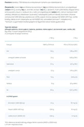 Nutrition information for Pistachio instant milkshake, including ingredients and nutritional values per 100g.